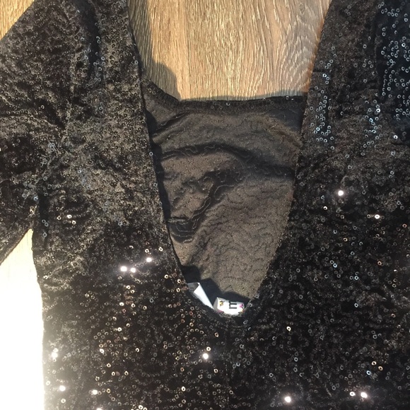 Nordstrom Brand Mimi Chica Black Sequin Dress Sz S - Picture 4 of 6